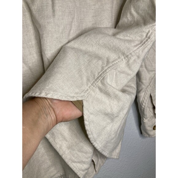 Pendleton Burnside Flannel Button Shirt XXL Long Sleeve Cotton 2X Cream Tan - Picture 7 of 11